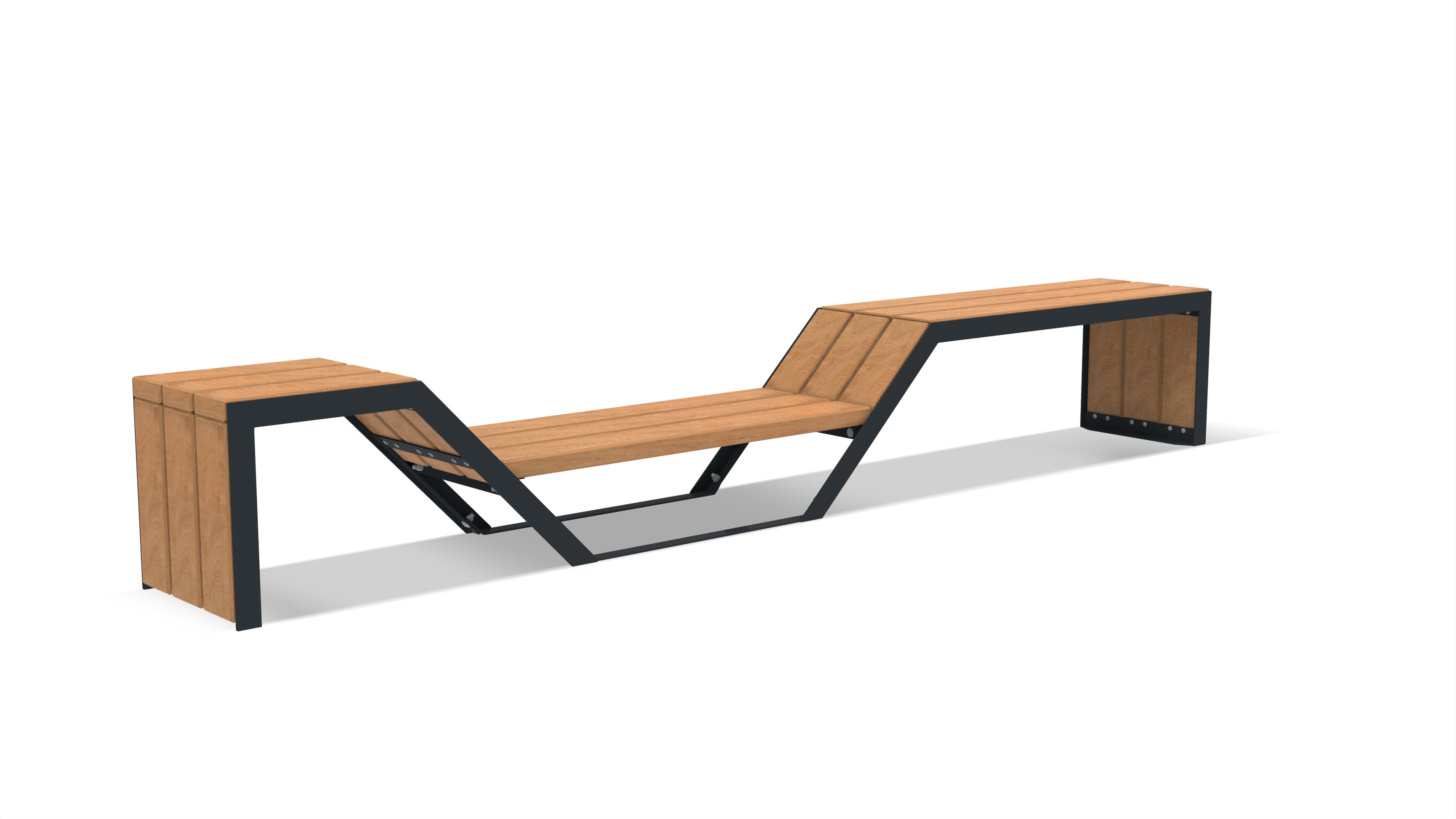 Banc de jardin moderne en bois et métal au design élégant