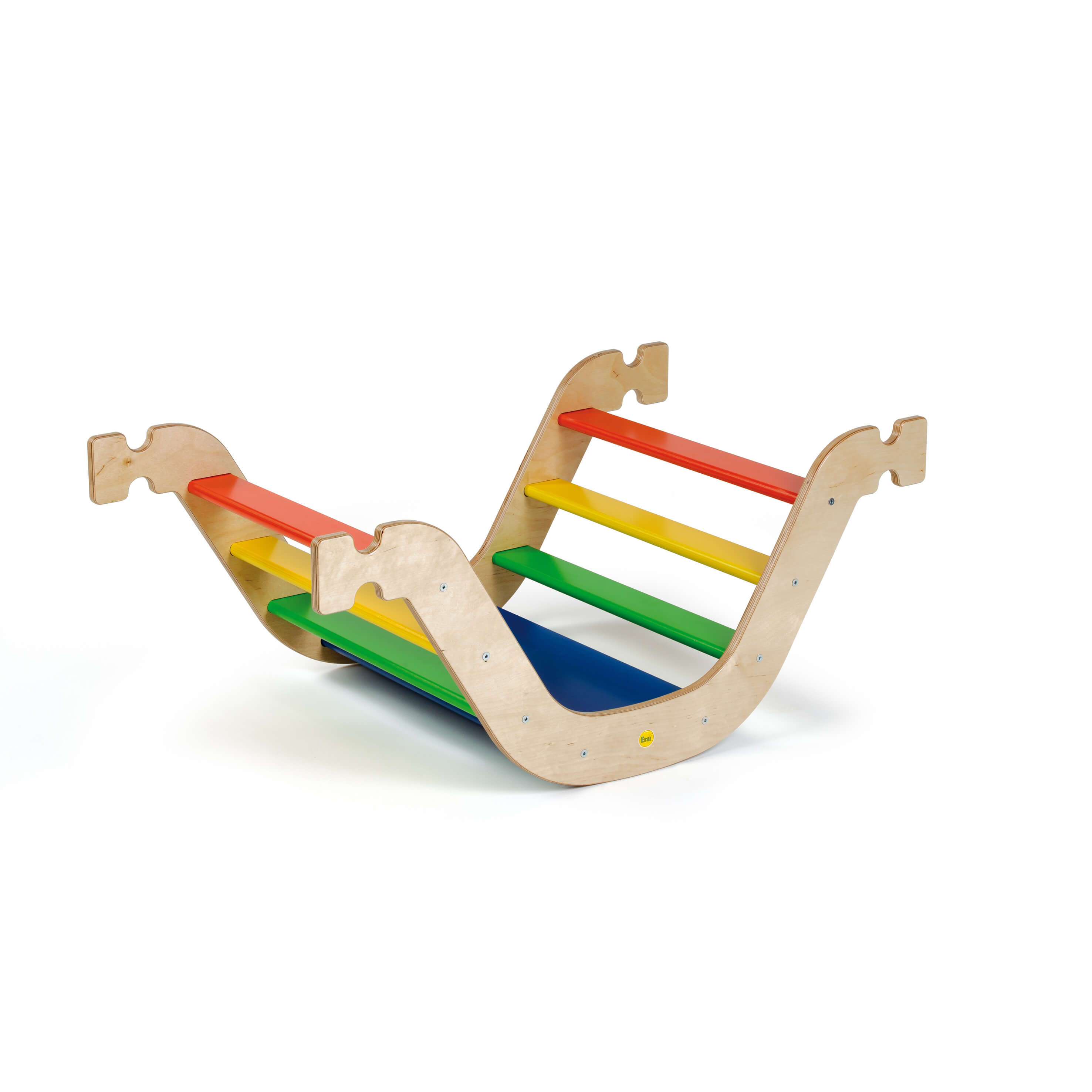 Holzspielzeug in Regenbogenfarben zur Förderung des Gleichgewichts bei Kindern