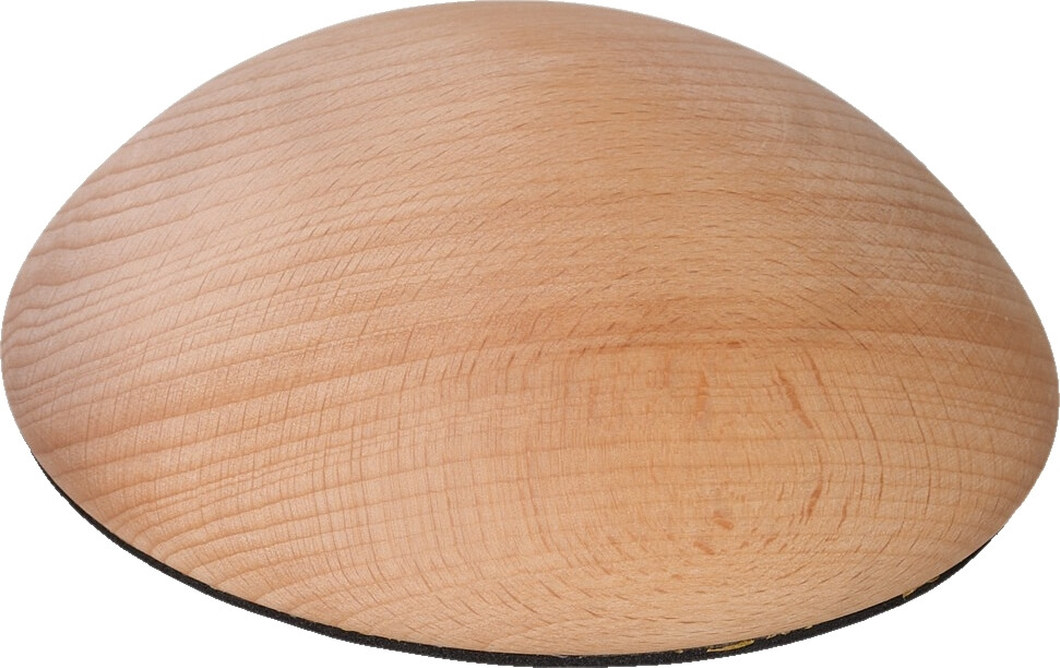 Pièce de bois en forme de demi-sphère avec une surface lisse et non traitée