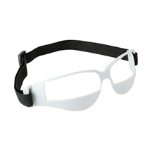 Weiße Schutzbrille mit verstellbarem schwarzen Band