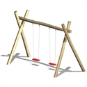 Zwei-Sitzer Holzschaukel für Kinder, freistehend