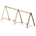 Holz-Doppelschaukel mit zwei Sitzen, ideal für den Garten