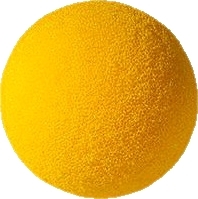Ein runder, leuchtend gelber Schaumstoffball, ideal für Kinder zum Spielen und für verschiedene Aktivitäten geeignet.