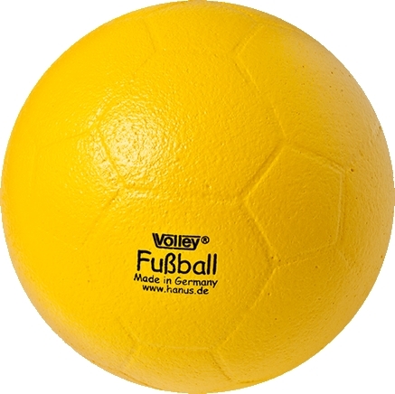 Gelber Volley Soft Fußball, hergestellt in Deutschland, geeignet für Kinder und Indoor-Aktivitäten