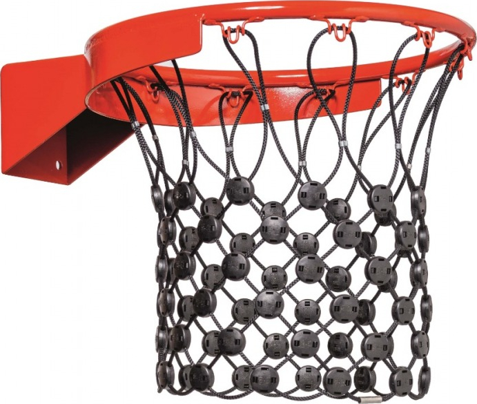 Roter Basketball Chorb mit schwarzem, robustem Netz