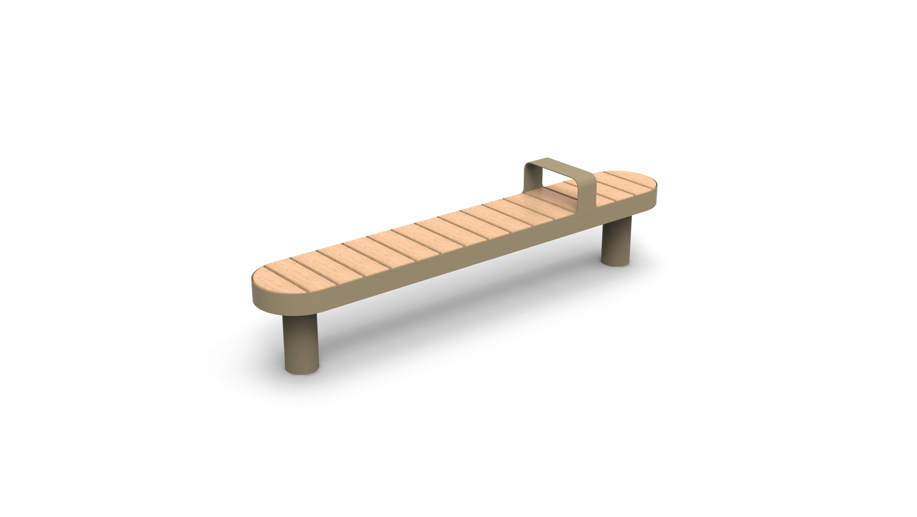 Stylische Parkbank mit Holzsitzfläche und Metallgestell