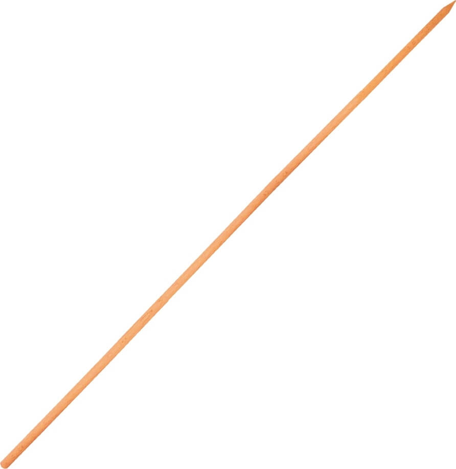 Ein langer, spitz zulaufender Holzstab, ideal für vielseitige Anwendungen im Garten- oder Bauwesen.