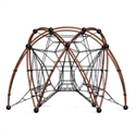 Structure à grimper en métal avec cordes de forme géométrique, idéale pour les aires de jeux