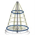 Ensemble d'escalade en forme de pyramide avec anneaux bleus pour enfants