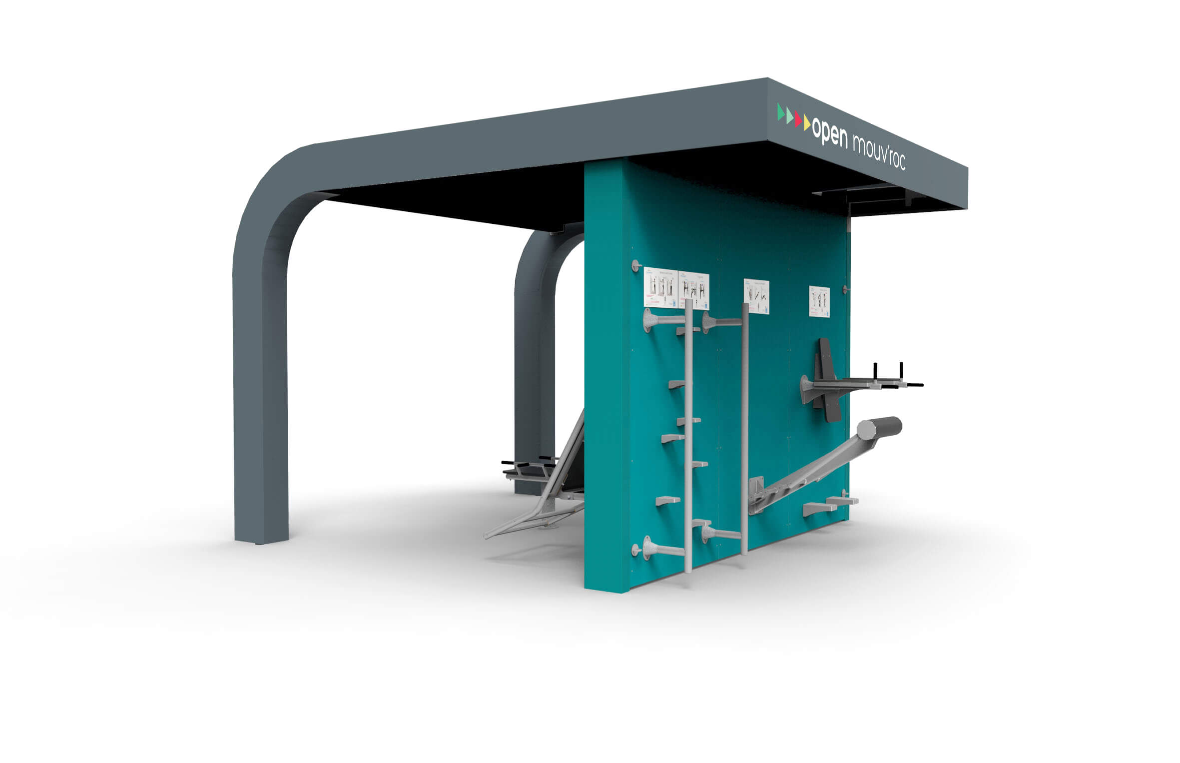 Appareil de fitness d'extérieur modulaire avec différentes stations d'entraînement