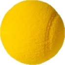 Ein einzelner gelber Tennisball auf weißem Hintergrund, ideal für Sport und Freizeit.