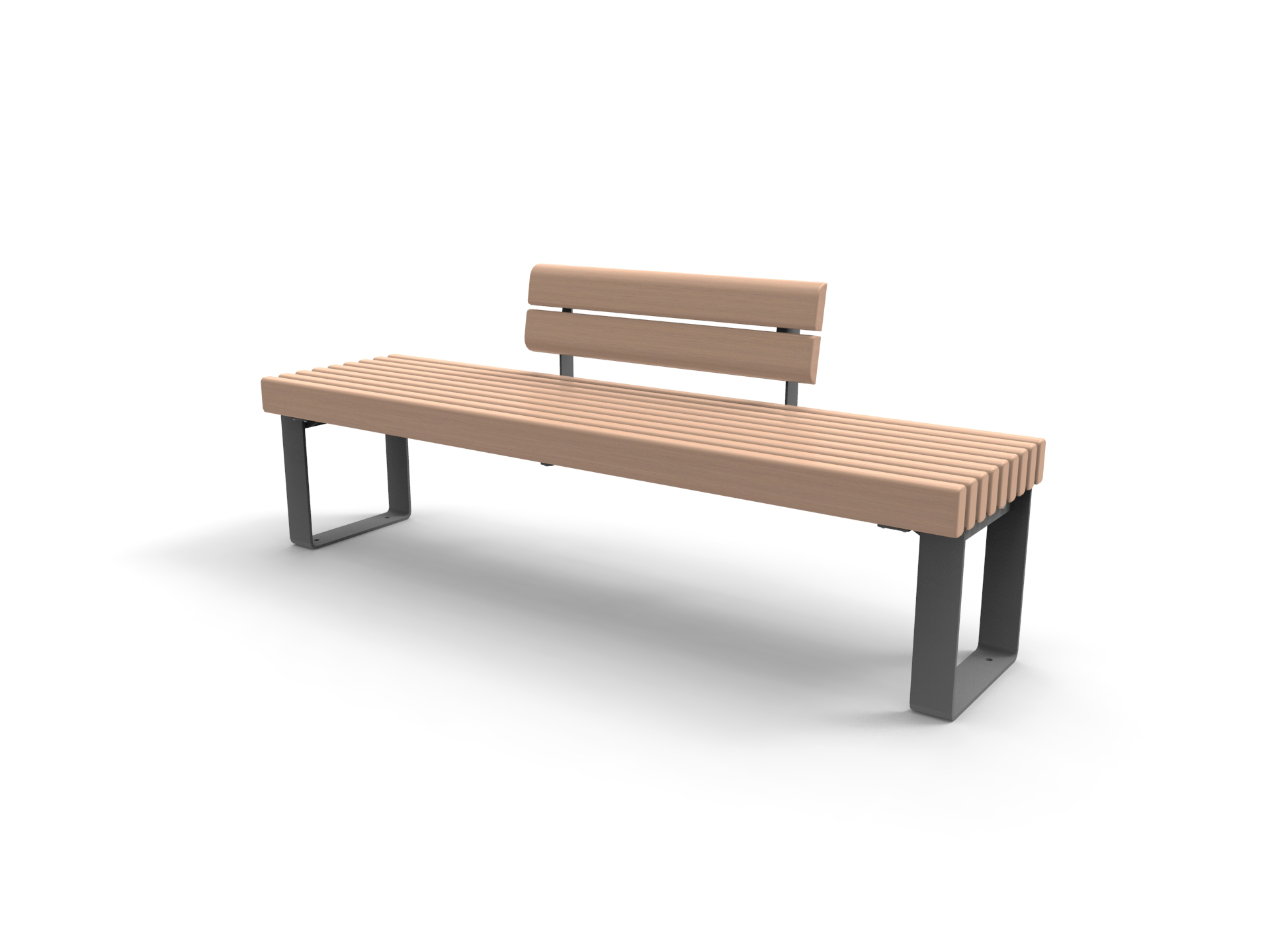 Gartenbank aus Holz mit stabiler Metallbasis, ideal für den Außenbereich