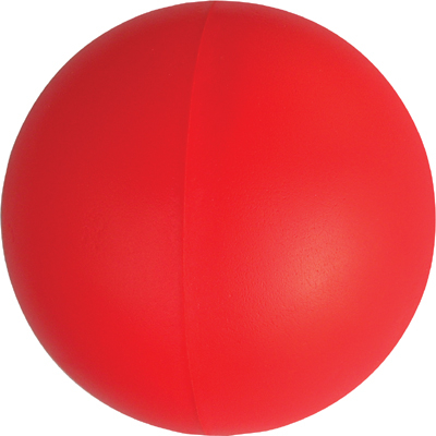 Runder roter Antistressball aus weichem Schaumstoff