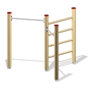 Structure d'escalade en bois avec barre de gymnastique pour enfants