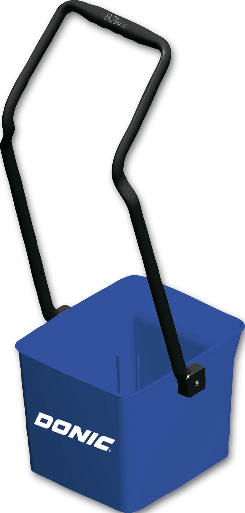 Blauer DONIC Tischtennis-Ballkorb mit schwarzem Griff, Modell B.Box