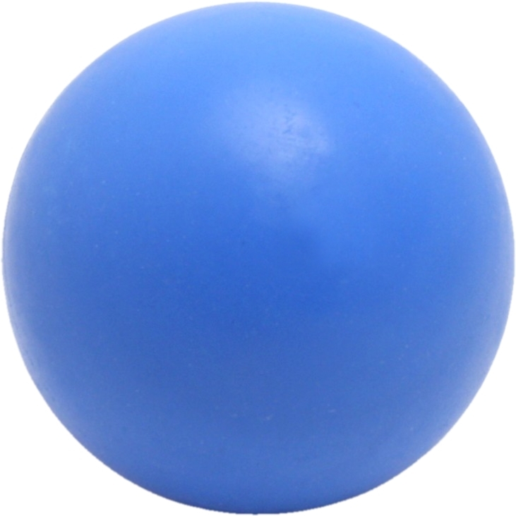 Ein einfacher blauer Gummiball mit glatter Oberfläche