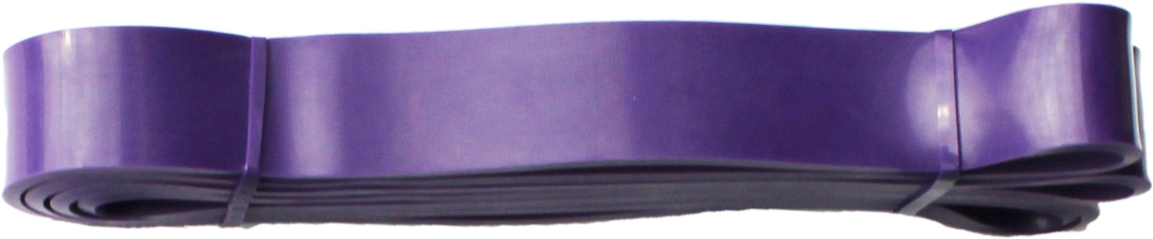 Une bande de résistance violette utilisée pour la musculation, les étirements et les exercices de fitness.