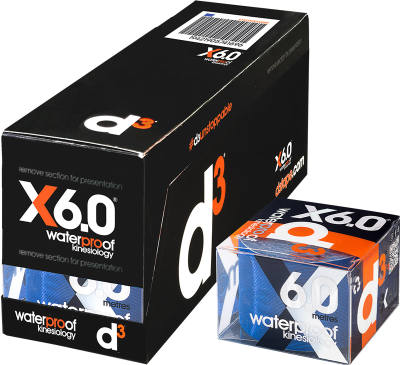 d3 X60 bande kinésiologique imperméable bleu