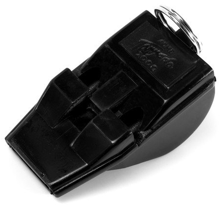 Schwarze Pfeife mit Schlüsselring, ideal für Sport und Freizeit