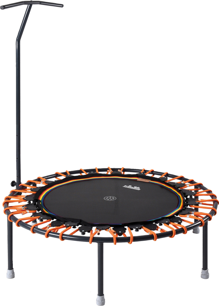 Fitness-Trampolin mit Haltegriff und elastischen Bändern, ideal für Indoor-Workouts