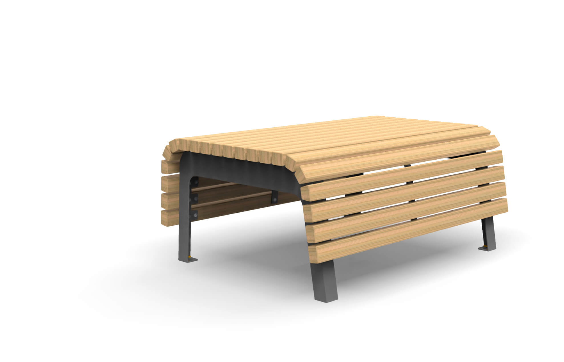 Holztisch mit Metallbeinen, ideal für den Garten oder die Terrasse