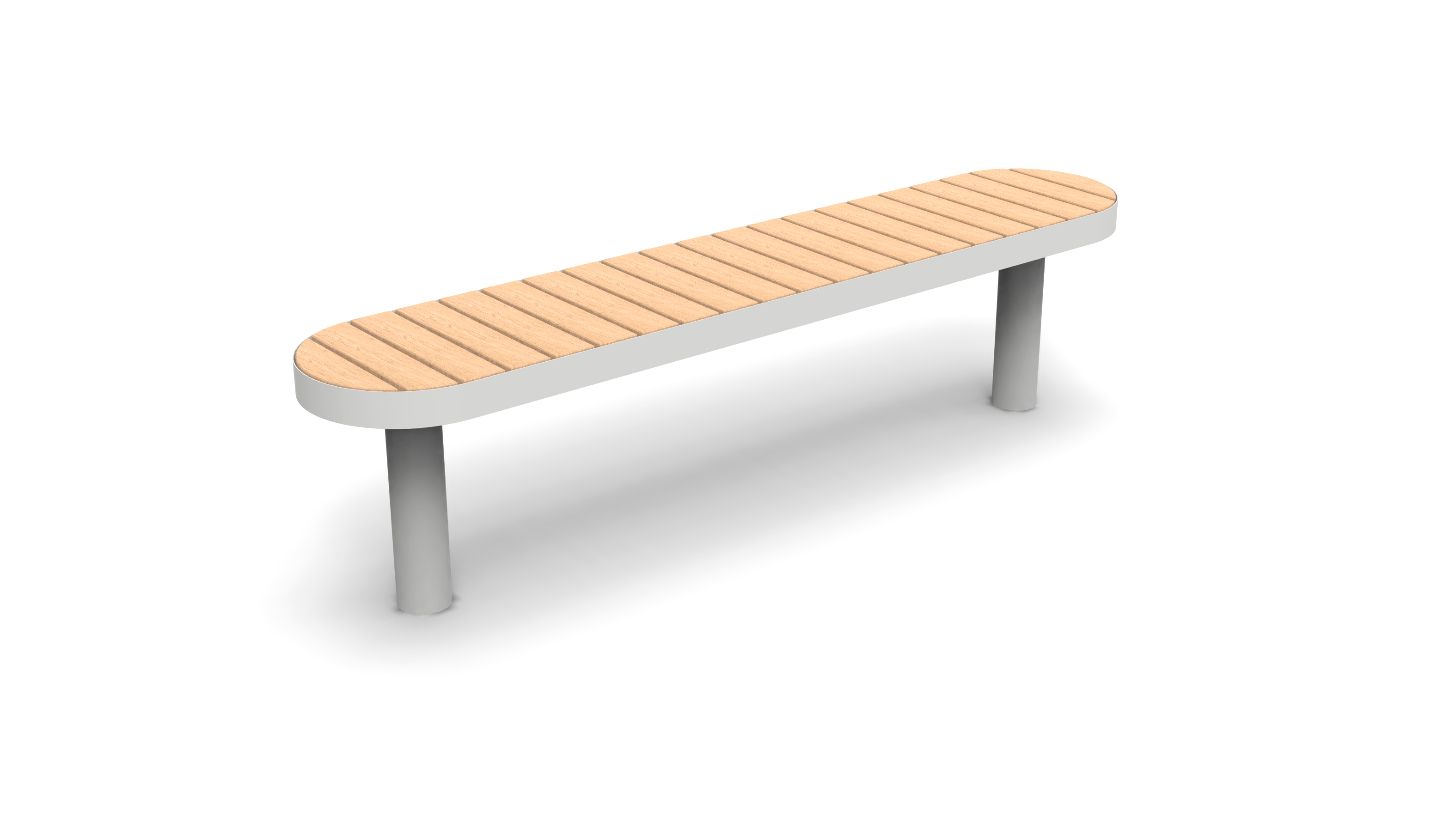 Parkbank mit Holzlatten und Metallgestell in modernem Design