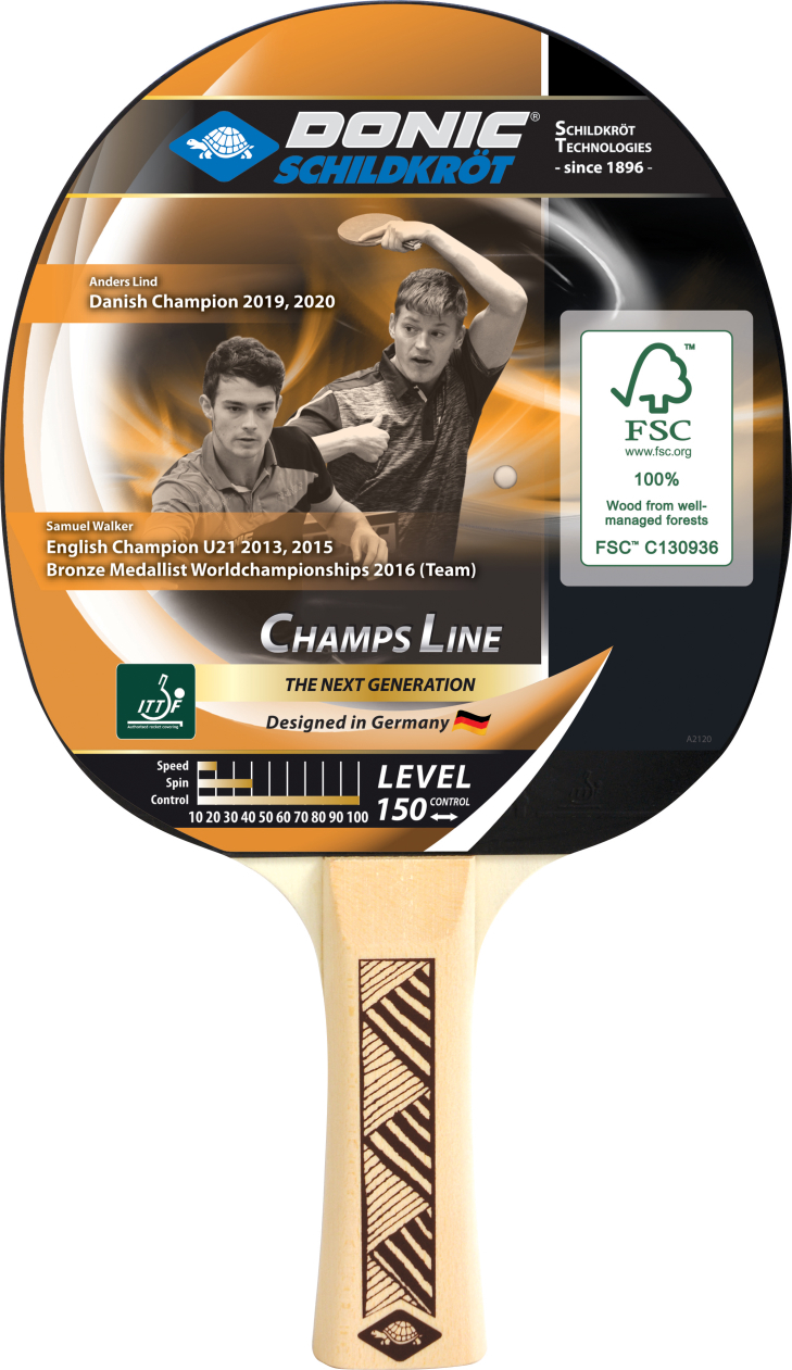 Tischtennisschläger DONIC Champs Line mit FSC-Siegel, designed in Deutschland