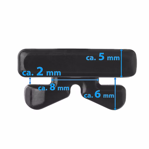Schwarz Metallclip mit Masse ca. 2–8 mm