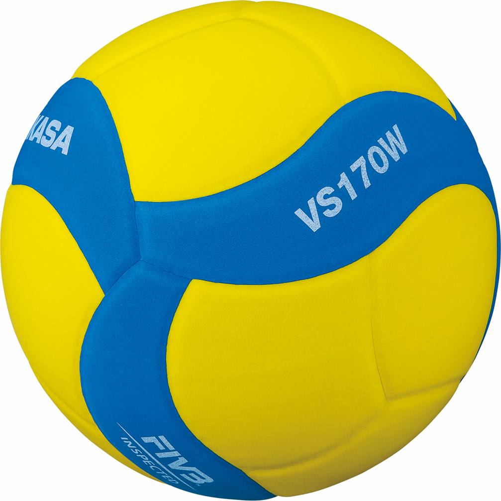 Gelb-blauer Volleyball mit der Aufschrift VS170W, ideal für Spieler jeden Alters