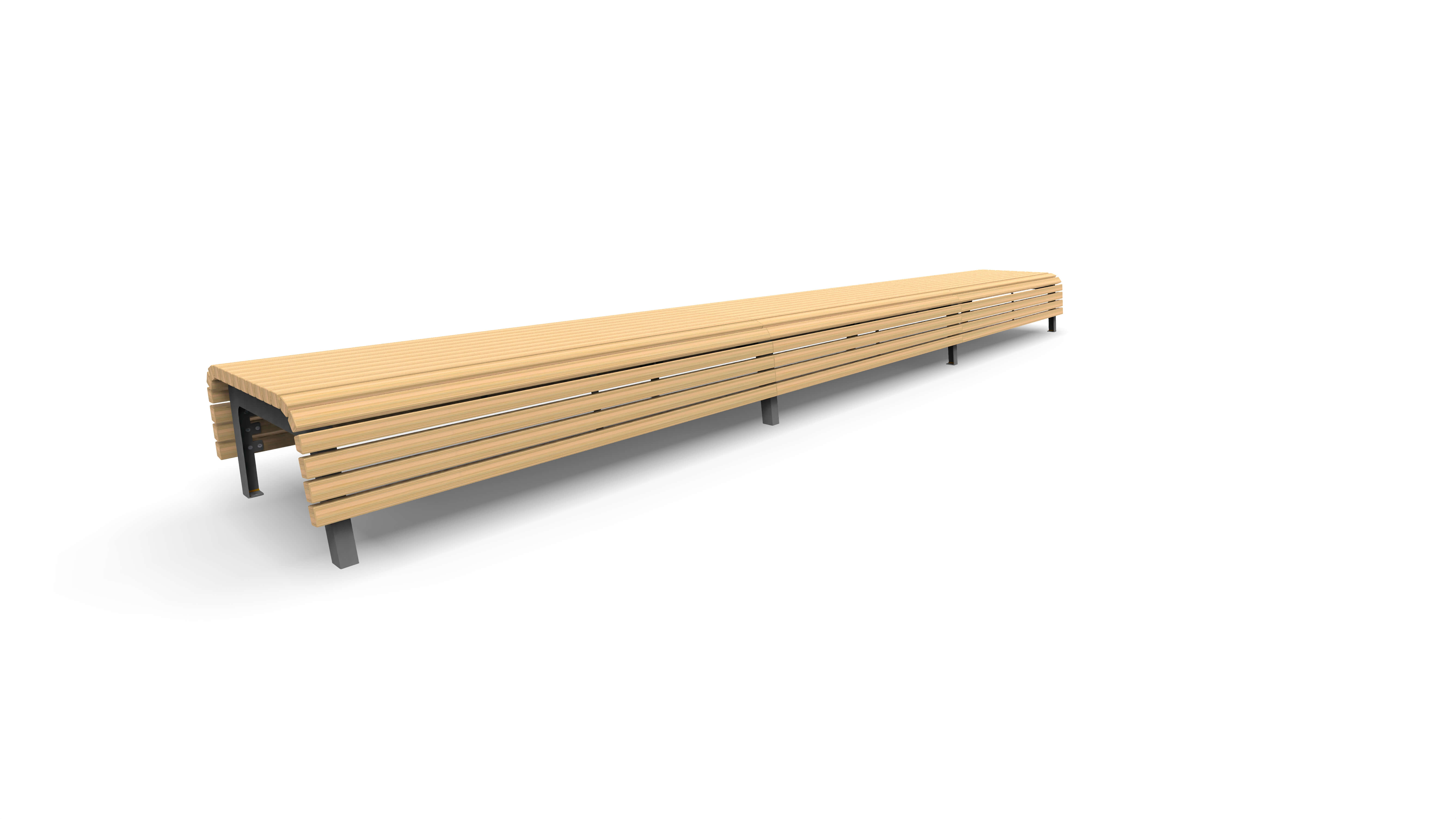 Holzbank mit Metallgestell, ideal für Garten oder öffentlichen Raum