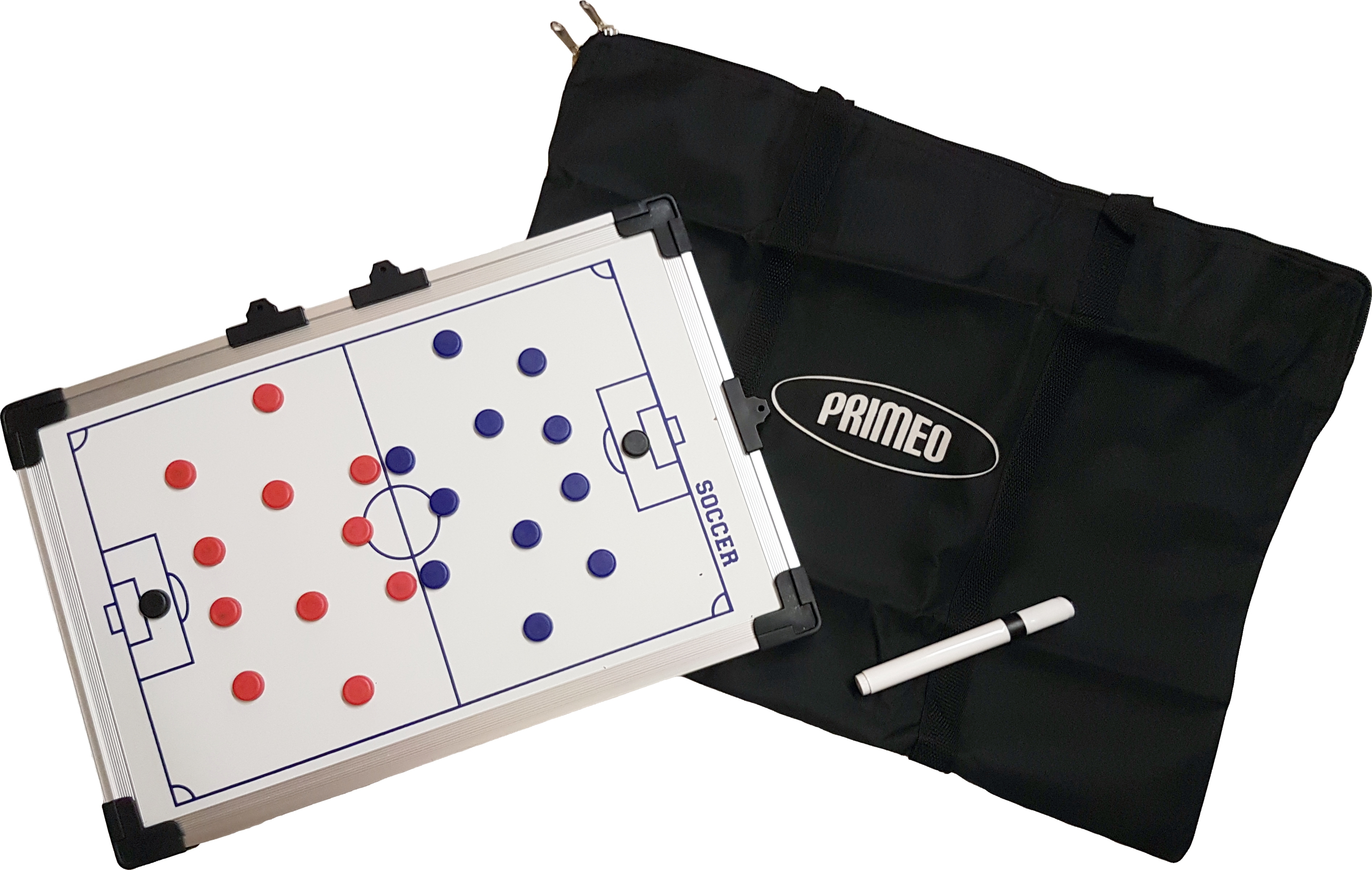 Fußballtaktiktafel mit Magnetfiguren, Stift und Tragetasche von PRIMERO