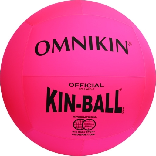 Rosa OMNIKIN Kin-Ball mit Aufschrift 'Official Size & Weight', ideal für Teamsportarten