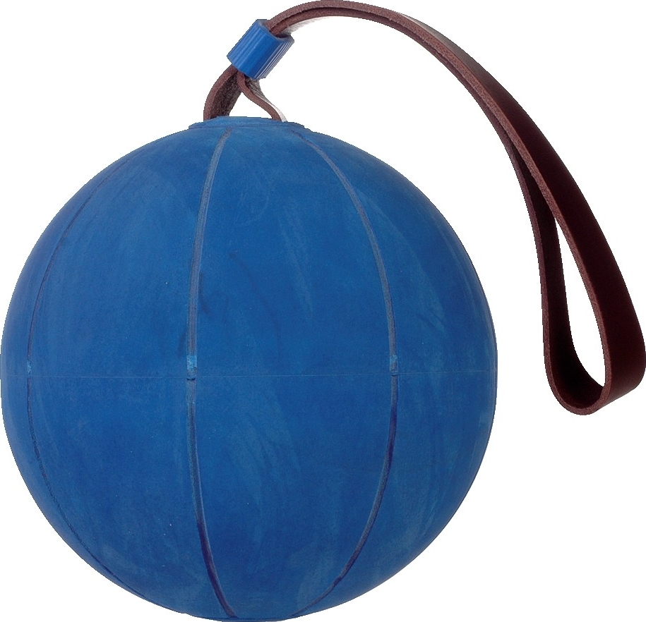 Blauer Ball mit Griffschlaufe, ideal für Workout und Fitnessübungen