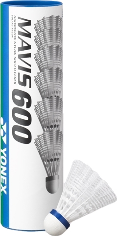 Verpackung und Federball des Yonex Mavis 600 Badminton-Sets aus Nylon